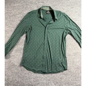 Buttercloth Shirt Mens XLarge Green Button Up Long Sleeve Cotton Casual